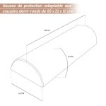 Drap housse de protection en éponge pour coussin demi - rond 66 cm x 22 cm x 12 cm de table de massage ... Drap housse de protection en éponge pour coussin demi - rond 66 cm x 22 cm x 12 cm de table de massage ...