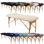 Drap housse de protection en éponge pour table de massage - beige - vivezen Drap housse de protection en éponge pour table de massage - beige - vivezen
