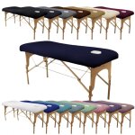 Drap housse de protection en éponge pour table de massage - bleu marine - vivezen Drap housse de protection en éponge pour table de massage - bleu marine - vivezen