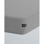 Drap - housse pure - gris fonc� 160 x 200 cm - avec bande ajust�e (hauteur jusqu'� 20 cm)