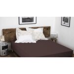 Home linge passion - drap housse uni coton 57 fils chocolat 160x200 cm bonnet 30 cm Home linge passion - drap housse uni coton 57 fils chocolat 160x200 cm bonnet 30 cm