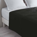 Drap plat 2 personnes 240 x 300 cm uni 57 fils lina + point bourdon charbon