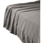 Dock avenue - drap plat 240x300 cm gaze de coton unie gaia coloris gris granit