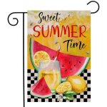 Drapeau de jardin printemps / �t� � bienvenue �, petit drapeau de cour en toile de jute double face, ...