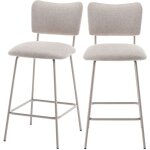 Drawer - lot de 2 chaises de bar en tissu et métal pieds beiges h65cm - beige - vander Drawer - lot de 2 chaises de bar en tissu et métal pieds beiges h65cm - beige - vander
