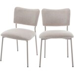 Drawer - lot de 2 chaises en tissu et métal pieds beiges - beige - vander Drawer - lot de 2 chaises en tissu et métal pieds beiges - beige - vander