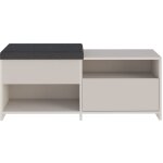 Drawer - banc d'entrée avec rangement à chaussures 1 porte en bois et tissu l120cm - beige - nexara Drawer - banc d'entrée avec rangement à chaussures 1 porte en bois et tissu l120cm - beige - nexara