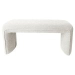Drawer - banc rembourr en tissu bouclette l100cm - blanc - full