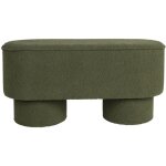 Drawer - banc arrondi en tissu bouclette l93cm - vert kaki - marcos