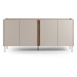 Buffet 4 portes en bois et m�tal l180cm - beige - boxy