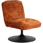 Drawer - fauteuil pivotant en velours côtelé pied tulipe - marron - parbo Drawer - fauteuil pivotant en velours côtelé pied tulipe - marron - parbo