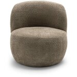 Drawer - fauteuil rond en tissu bouclette - taupe - mo Drawer - fauteuil rond en tissu bouclette - taupe - mo