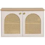 Drawer - meuble de salle de bain suspendu 1 vasque en bois et cannage - beige - ali Drawer - meuble de salle de bain suspendu 1 vasque en bois et cannage - beige - ali