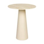 Drawer - table d'appoint ronde effet travertin ø40cm h52cm - beige - joya Drawer - table d'appoint ronde effet travertin ø40cm h52cm - beige - joya