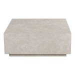 Drawer - table basse carre en marbre 90 cmx90 cm - beige - lipani