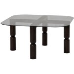 Drawer - table basse carrée en verre trempé et bois 80x80cm - noir - colonia Drawer - table basse carrée en verre trempé et bois 80x80cm - noir - colonia