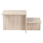 Drawer - table basse effet travertin - beige - hemy