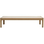 Drawer - table basse en effet travertin et bois 160x50cm - beige - kielce