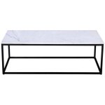 Drawer - table basse en marbre et mtal 120x65cm - blanc - saku