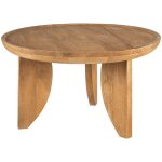 Drawer - table basse ronde en bois massif 84cm - bois clair - jepara
