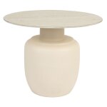 Drawer - table basse ronde effet travertin 60cm - beige - karula