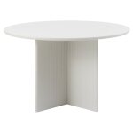 Drawer - table  manger 4 personnes ronde en bois - grge - jura