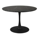 Drawer - table à manger 4 personnes ronde en effet marbre - noir - maru Drawer - table à manger 4 personnes ronde en effet marbre - noir - maru