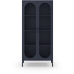 Vaisselier 2 portes en mtal h170cm - bleu nuit - zio