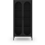 Vaisselier 2 portes en mtal h170cm - noir - zio