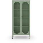 Vaisselier 2 portes en mtal h170cm - vert menthe - zio