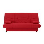 Les tendances - dream banquette clic clac 3 places - tissu rouge - slyle contemporain - l 190 x p 92 ...