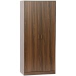 Dressing, armoire, 2 portes avec penderie et rangements linear noyer, panneaux stratifis et pied en ...