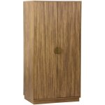 Dressing d�cor bois de manguier rainur� 2 portes - 90 x 59 x 179. 5 cm - celian