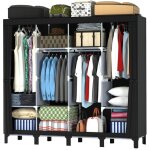 Dressing, penderie, armoire de rangement, portable avec barre de suspension, porte - vtements pliable, ...
