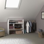 Dressing sous pente avec �tag�res et penderie blanc