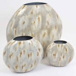 Drimmer - vase titiana rond m�tal blanc 41x14x36cm