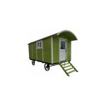 Roulotte tradition pica naturel non trait 11m2, en kit, shingle rouge, hbergement ou abri de jardin, ...