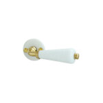 Dt 2000 - demi ensemble sur rosace canon en porcelaine blanche et laiton poli.