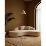 Canap� arrondi 3 places en tissu beige ? design sculptural pour salon contemporain ? assise moelleuse ...