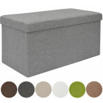 Dunedesign - banc de rangement 76x38x38cm coffre pliant 80l rembourr gris clair
