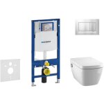 Duofix - bti - support pour wc suspendu avec plaque de dclenchement sigma30, chrome mat / chrome + ...