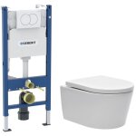 Duofix pack wc b�ti 112 cm + wc suspendu sans bride avec abattant softclose swiss aqua technologies + ...