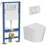 Duofix pack wc b�ti autoportant + wc suspendu sans bride + abattant softclose ceramia + plaque blanche ...