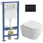 Duofix pack wc b�ti - support autoportant + wc sans bride ceramia pixl avec abattant softclose + plaque ...