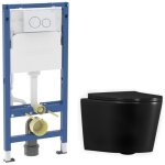 Duofix pack wc b�ti - support + wc suspendu sans bride ceramia avec abattant softclose + plaque (gebce14bmt02 ...