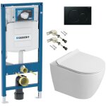 Duofix pack wc b�ti - support + wc suspendu sans bride ceramia pixl avec abattant softclose + plaque ...