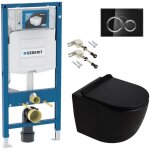 Duofix pack wc b�ti - support + wc suspendu sans bride ceramia pixl avec abattant softclose + plaque ...