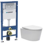 Duofix pack wc b�ti - support + wc suspendu sans bride swiss aqua technologies avec abattant softclose ...