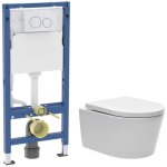 Duofix pack wc b�ti - support + wc suspendu sans bride swiss aqua technologies avec abattant softclose ...