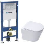 Duofix pack wc b�ti - support + wc suspendu sans bride swiss aqua technologies avec abattant softclose ...